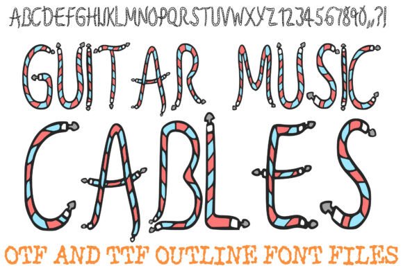 Guitar Music Cables Font for Web Designers Who Need Bold Digital Presence