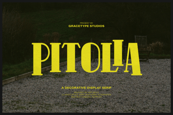 Pitolia Typeface: Art Deco Elegance for Editorial Design