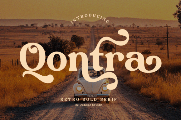 Qontra: A Bold Retro Serif Font for Engaging Campaign Content