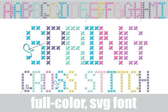 Spring Cross Stitch: A Handcrafted Font for Makers and Sellers