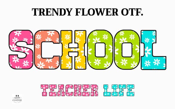 Trendy Flower Color Font: Retro Charm for Modern Web Design