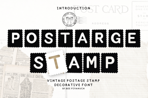 Vintage Postage Stamp: A Crafters Font for Labels and Stationery