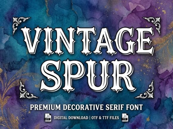 Vintage Spur Font: Decorative Display Typeface for Modern Marketing